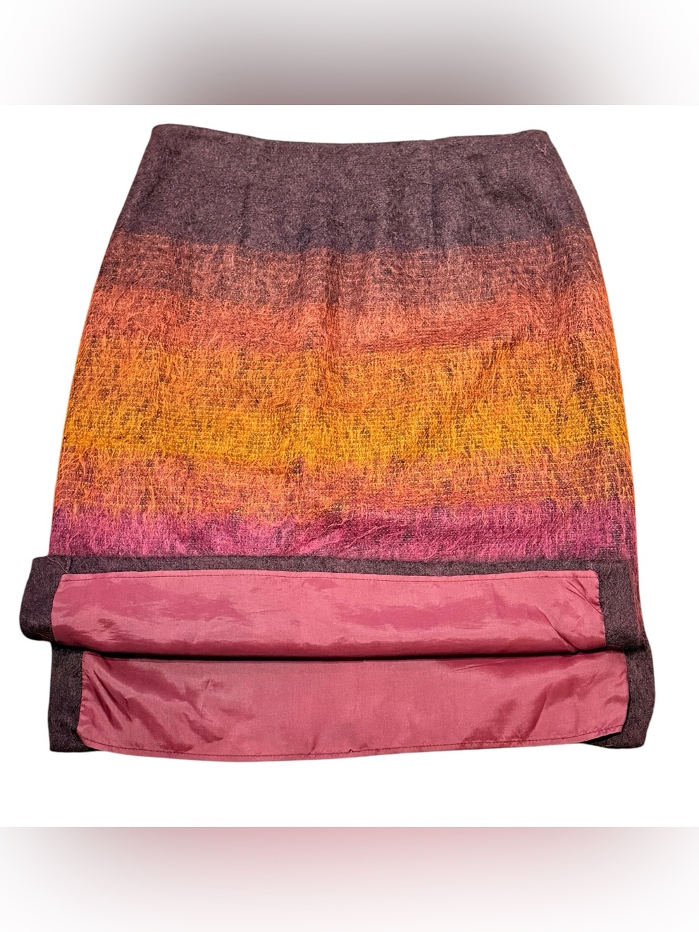 Anthropologie Ombre Mohair Blend Pencil Mini Skirt in Multicolor Size 6 - Picture 3 of 6